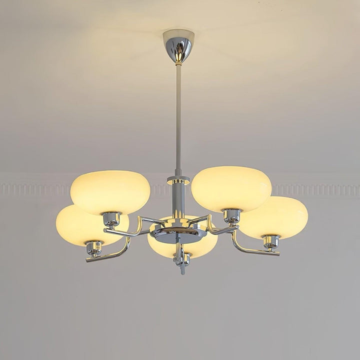 Bonnie Milk Glass and Gold 3 Light Chandelier - Vinlighting | Vinlighting | Vinlighting