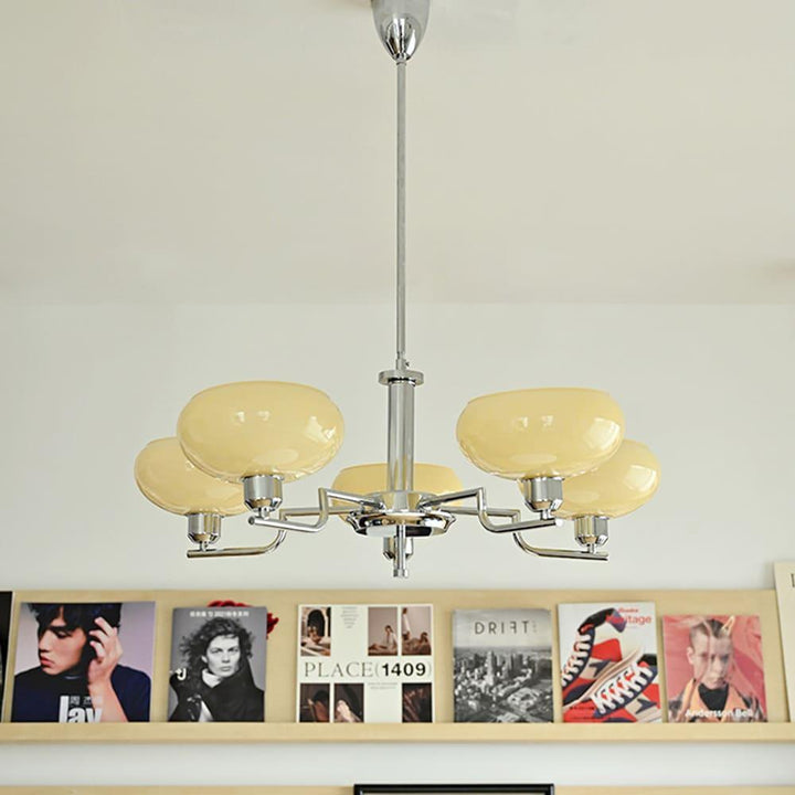 Bonnie Milk Glass and Gold 3 Light Chandelier - Vinlighting | Vinlighting | Vinlighting