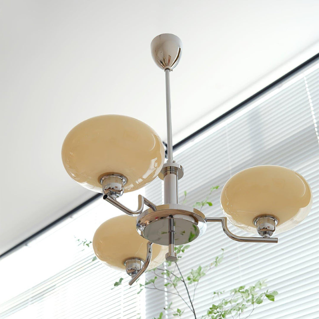 Bonnie Milk Glass and Gold 3 Light Chandelier - Vinlighting | Vinlighting | Vinlighting