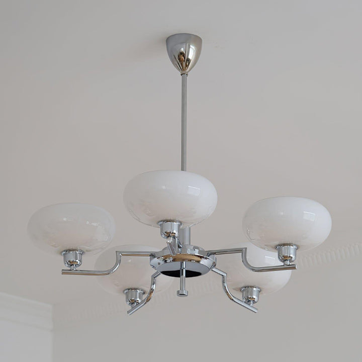 Bonnie Milk Glass and Gold 3 Light Chandelier - Vinlighting | Vinlighting | Vinlighting