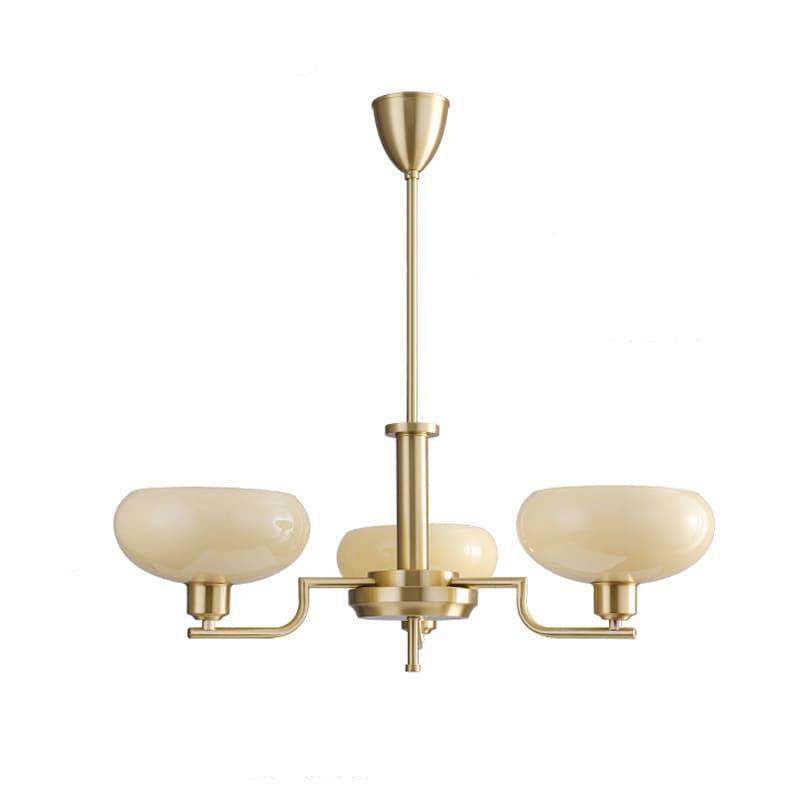 Bonnie Milk Glass and Gold 3 Light Chandelier - Vinlighting | Vinlighting | Vinlighting