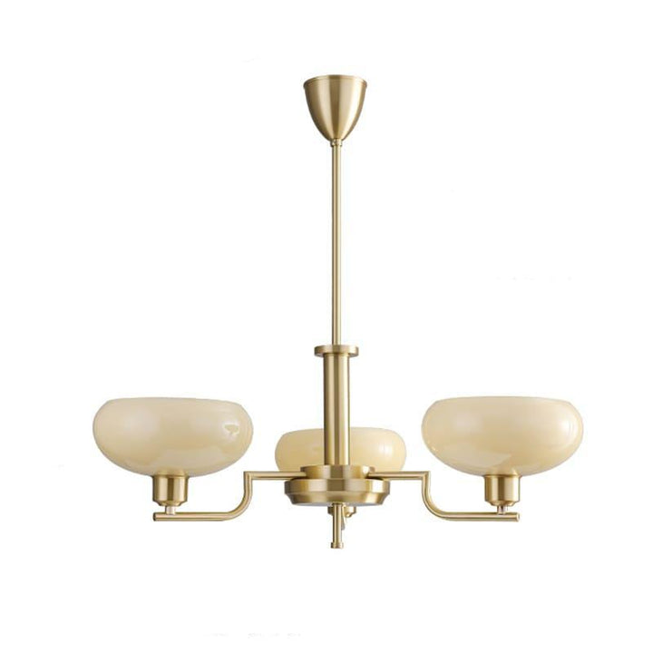 Bonnie Milk Glass and Gold 3 Light Chandelier - Vinlighting | Vinlighting | Vinlighting