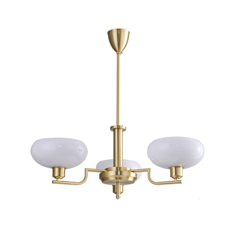 Bonnie Milk Glass and Gold 3 Light Chandelier - Vinlighting | Vinlighting | Vinlighting