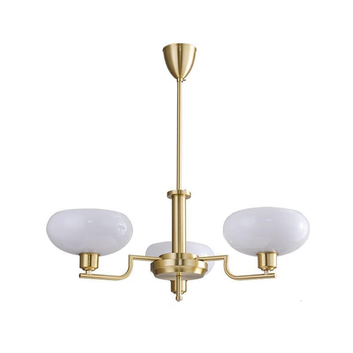 Bonnie Milk Glass and Gold 3 Light Chandelier - Vinlighting | Vinlighting | Vinlighting