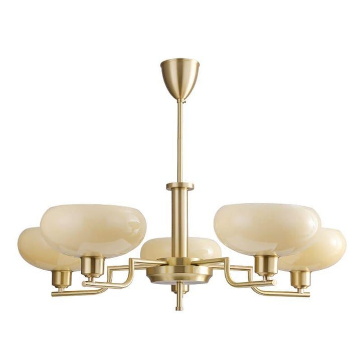 Bonnie Milk Glass and Gold 3 Light Chandelier - Vinlighting | Vinlighting | Vinlighting
