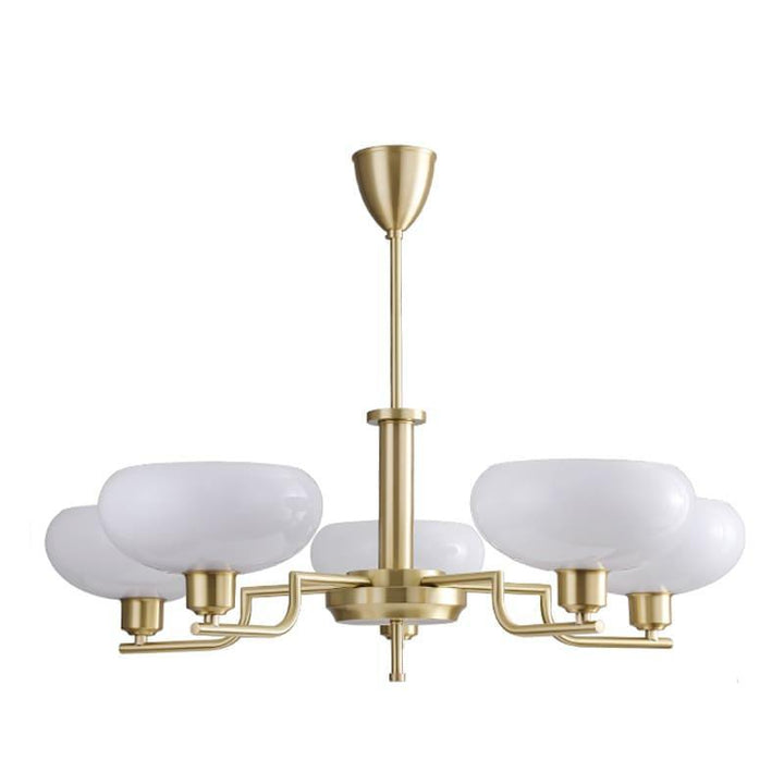 Bonnie Milk Glass and Gold 3 Light Chandelier - Vinlighting | Vinlighting | Vinlighting