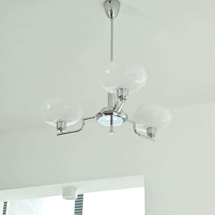 Bonnie Milk Glass and Gold 3 Light Chandelier - Vinlighting | Vinlighting | Vinlighting
