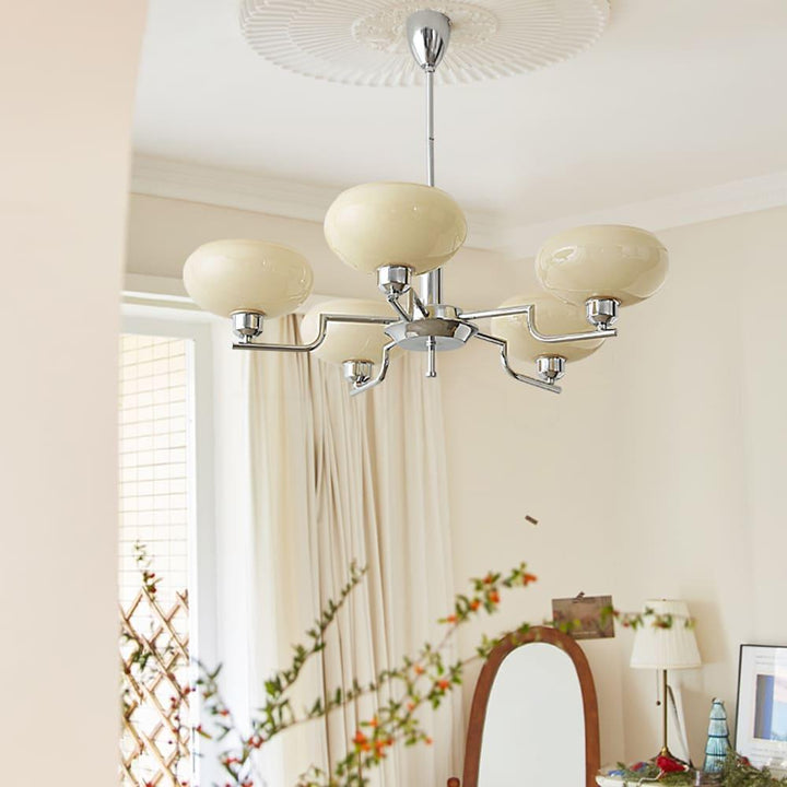 Bonnie Milk Glass and Gold 3 Light Chandelier - Vinlighting | Vinlighting | Vinlighting