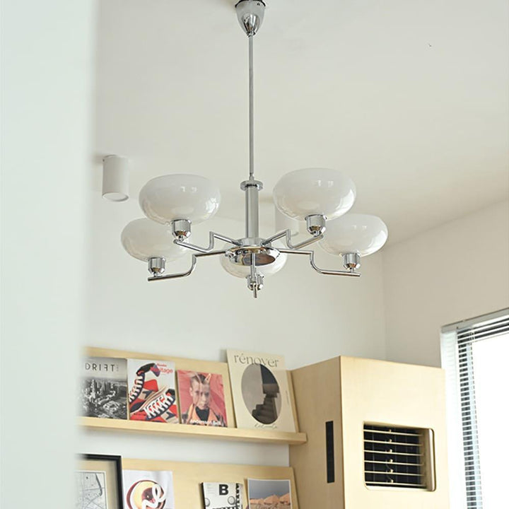 Bonnie Milk Glass and Gold 3 Light Chandelier - Vinlighting | Vinlighting | Vinlighting