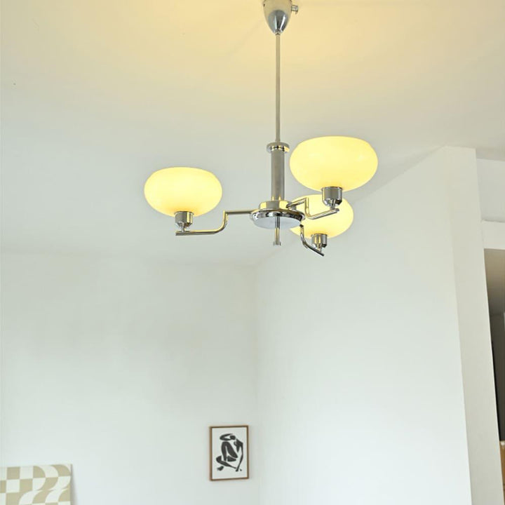Bonnie Milk Glass and Gold 3 Light Chandelier - Vinlighting | Vinlighting | Vinlighting