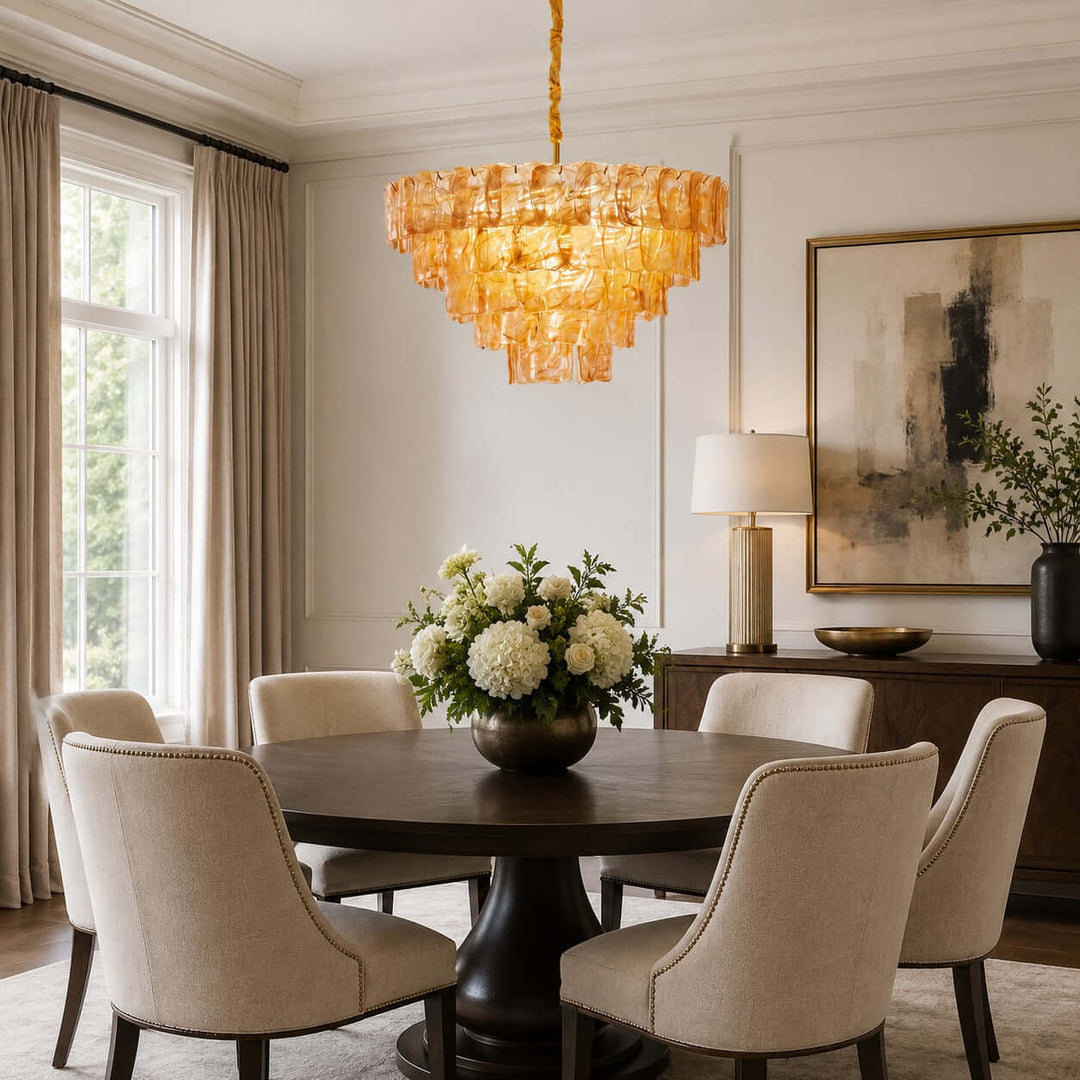 Velmora Chandelier Murano Glass Lighting for Dining Room
