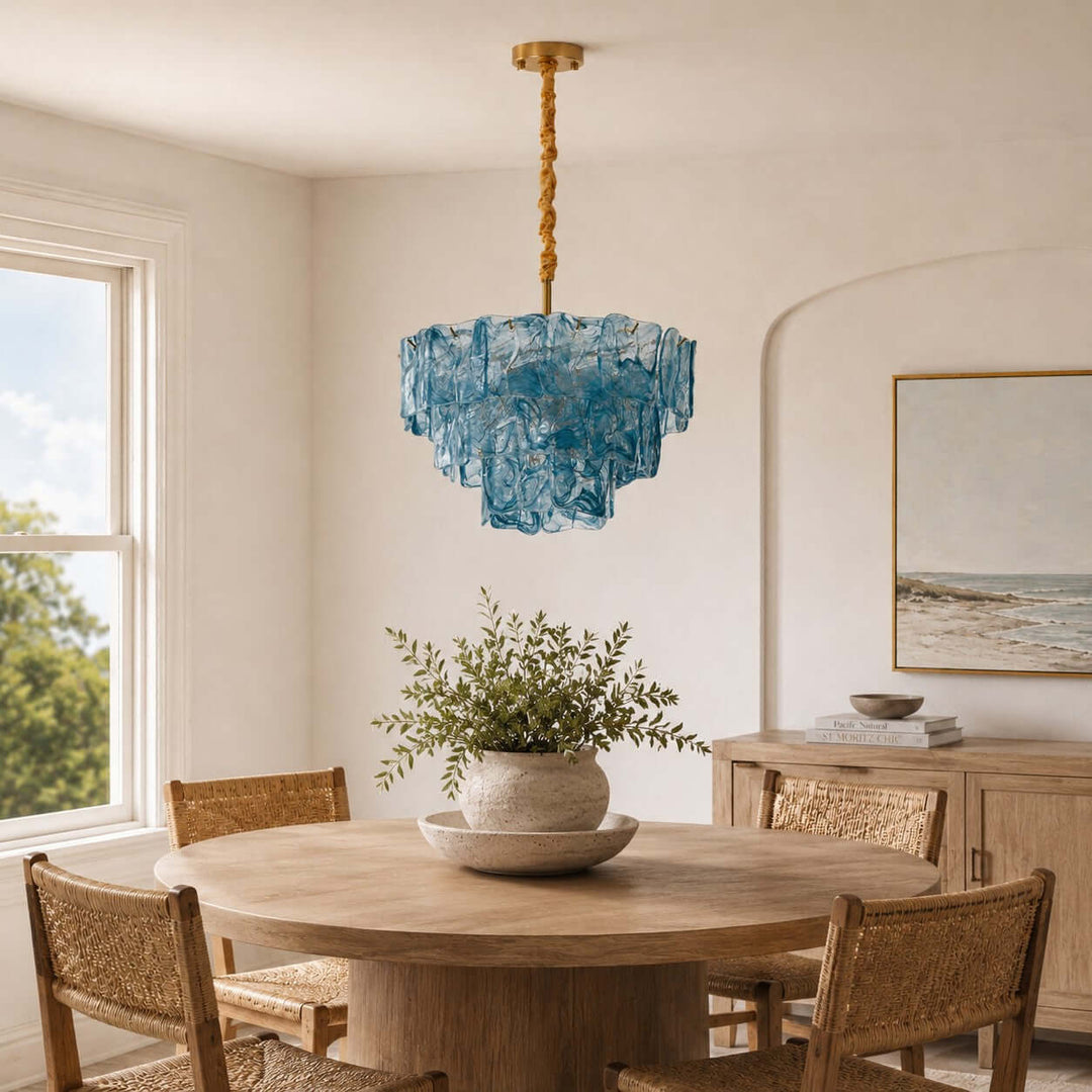Velmora Chandelier Murano Glass Lighting for Dining Room