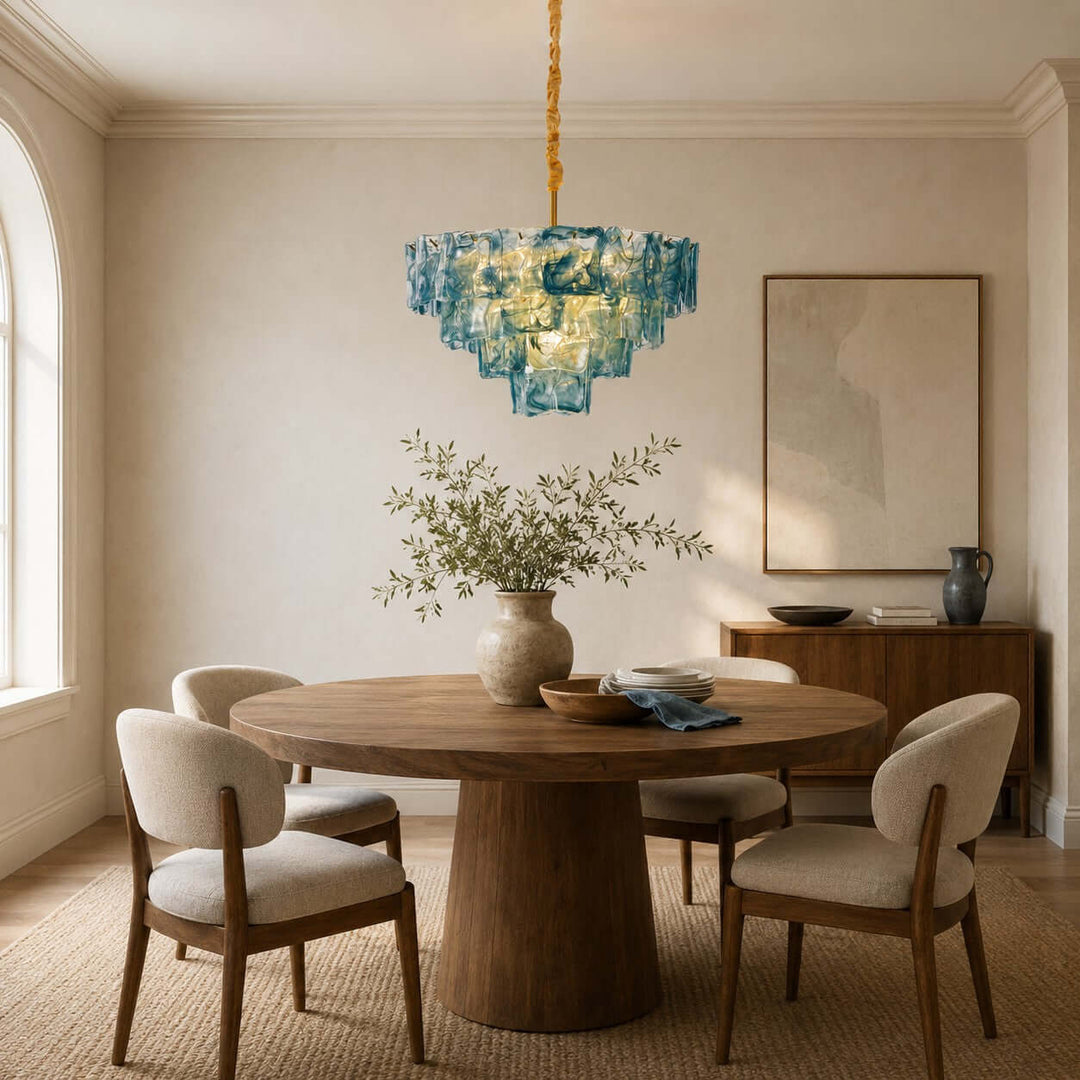 Velmora Chandelier Murano Glass Lighting for Dining Room