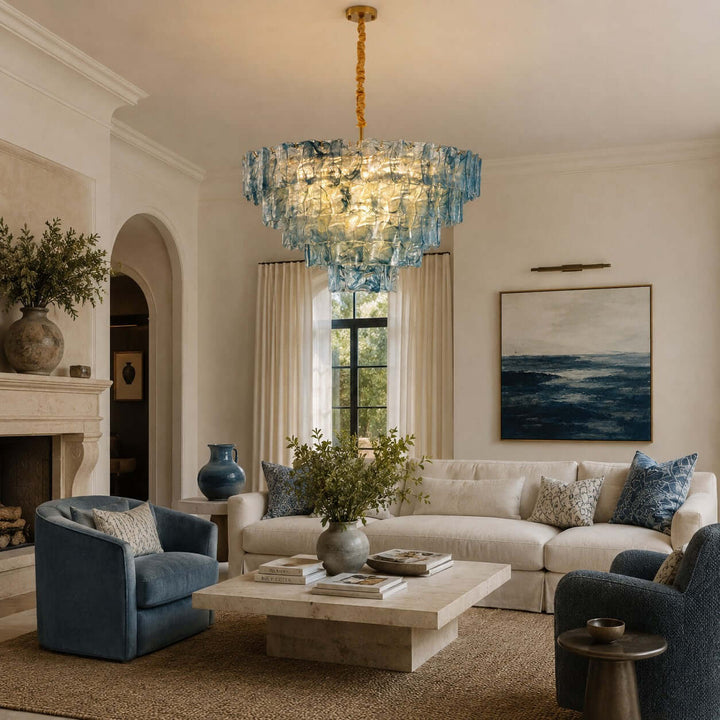 Velmora Chandelier Murano Glass Lighting for Dining Room