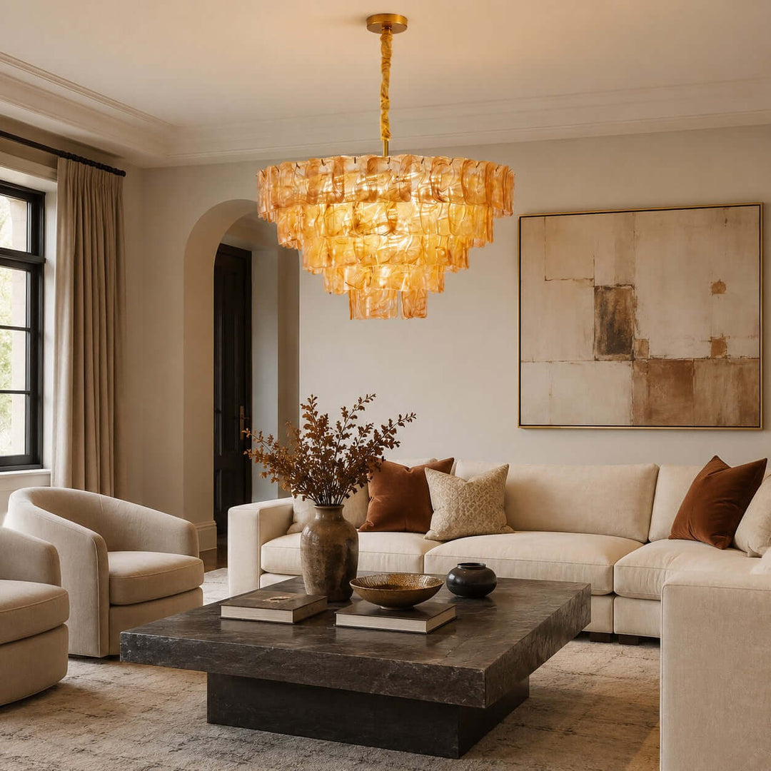 Velmora Chandelier Murano Glass Lighting for Dining Room