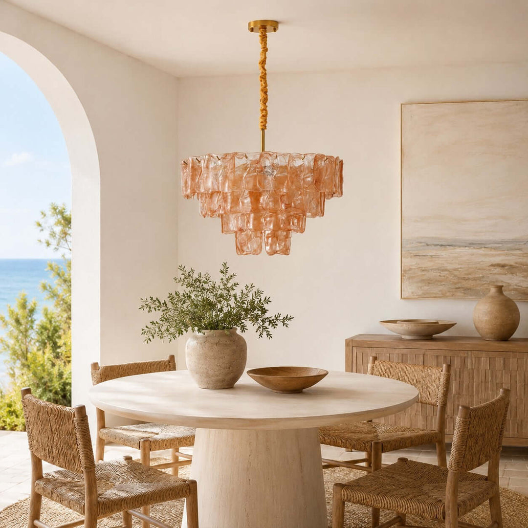 Velmora Chandelier Murano Glass Lighting for Dining Room