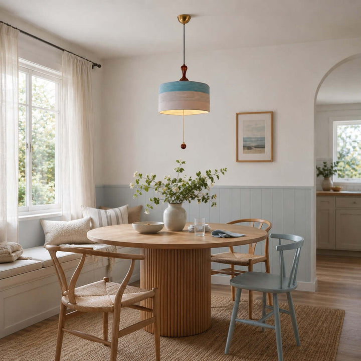 Brenoa Pendant Light | Vintage Fabric Shade for Dining Rooms