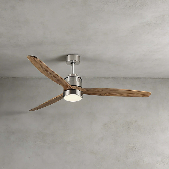 Brezol Ceiling Fan Light - Modern French Wood Dining Light