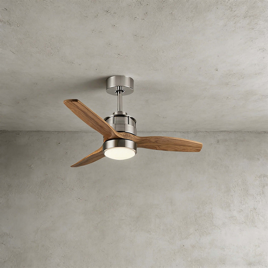 Brezol Ceiling Fan Light - Modern French Wood Dining Light