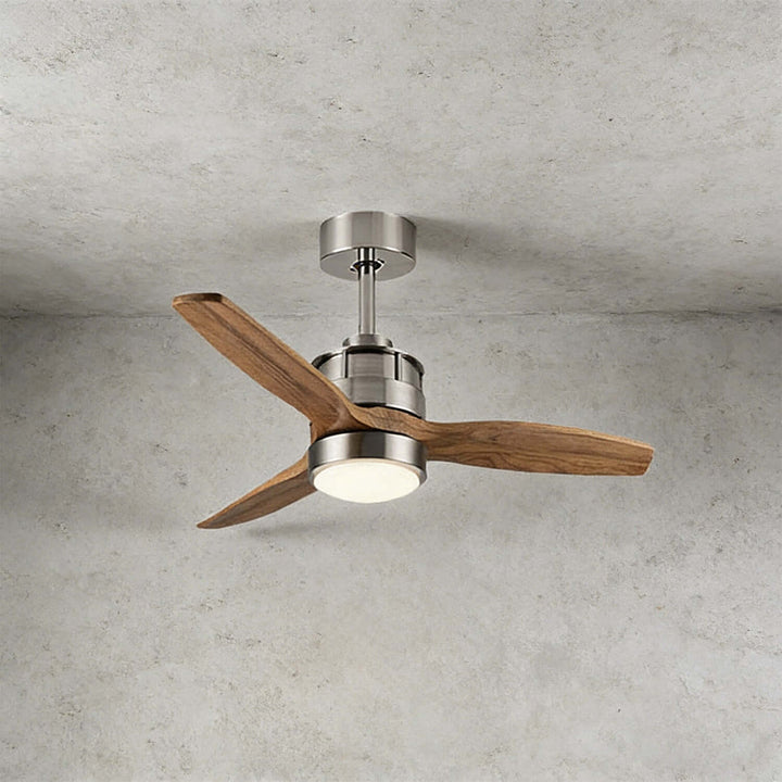Brezol Ceiling Fan Light - Modern French Wood Dining Light