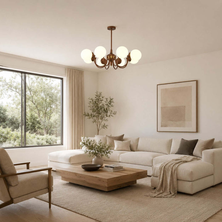 Brielle Vintage Mid Century Glass Globe Dining Chandelier | Vinlighting