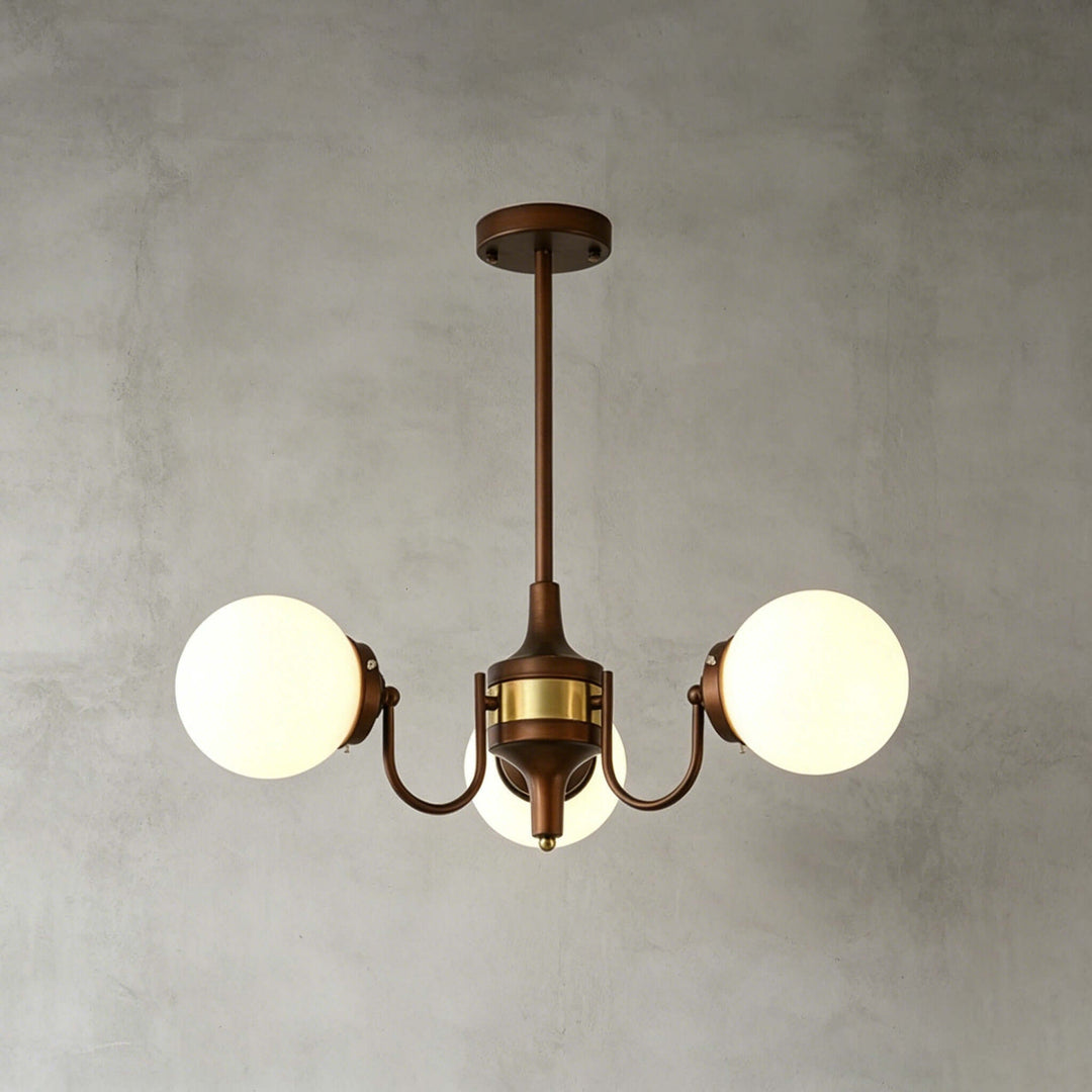Brielle Vintage Mid Century Glass Globe Dining Chandelier | Vinlighting