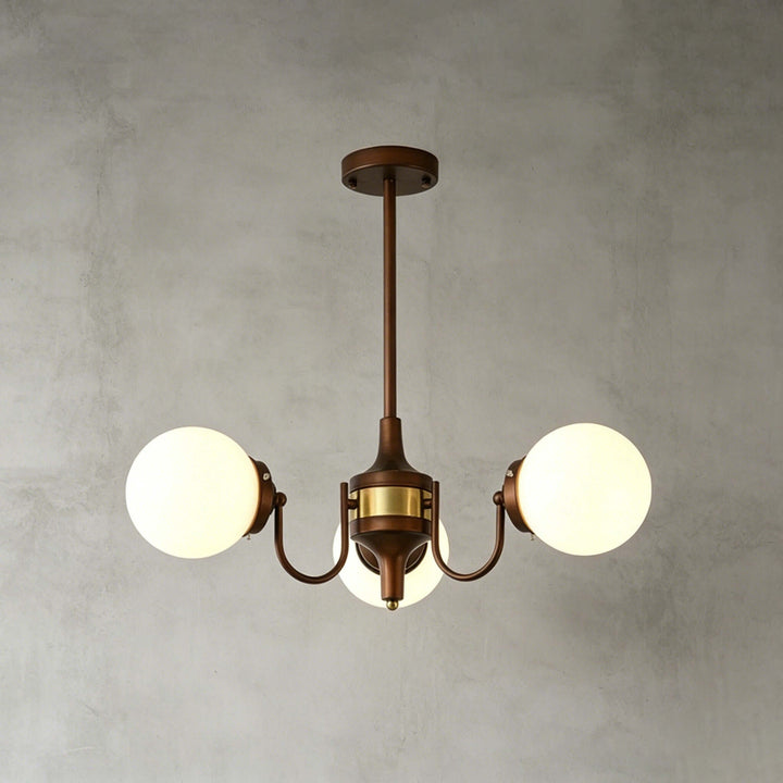 Brielle Vintage Mid Century Glass Globe Dining Chandelier | Vinlighting