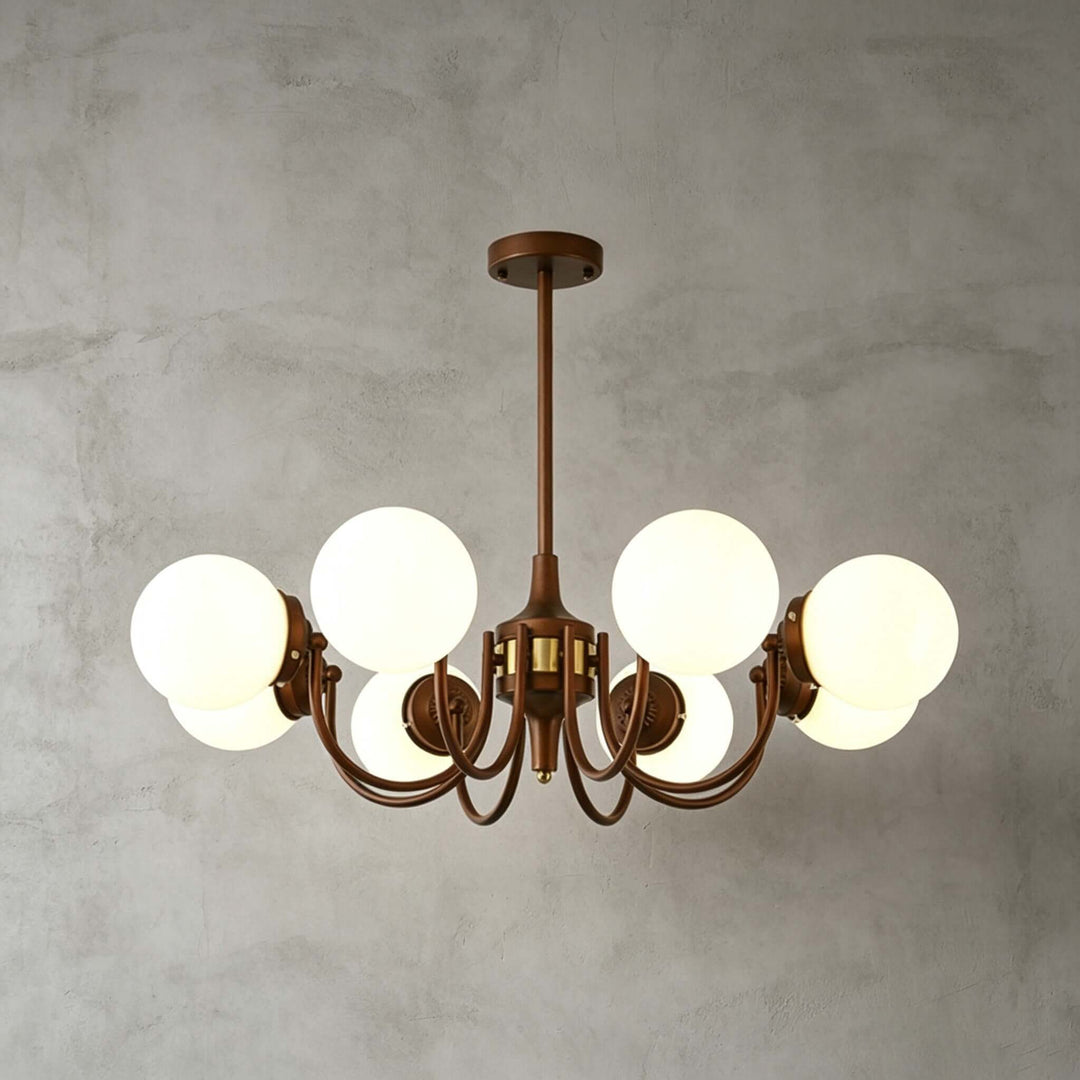 Brielle Vintage Mid Century Glass Globe Dining Chandelier | Vinlighting