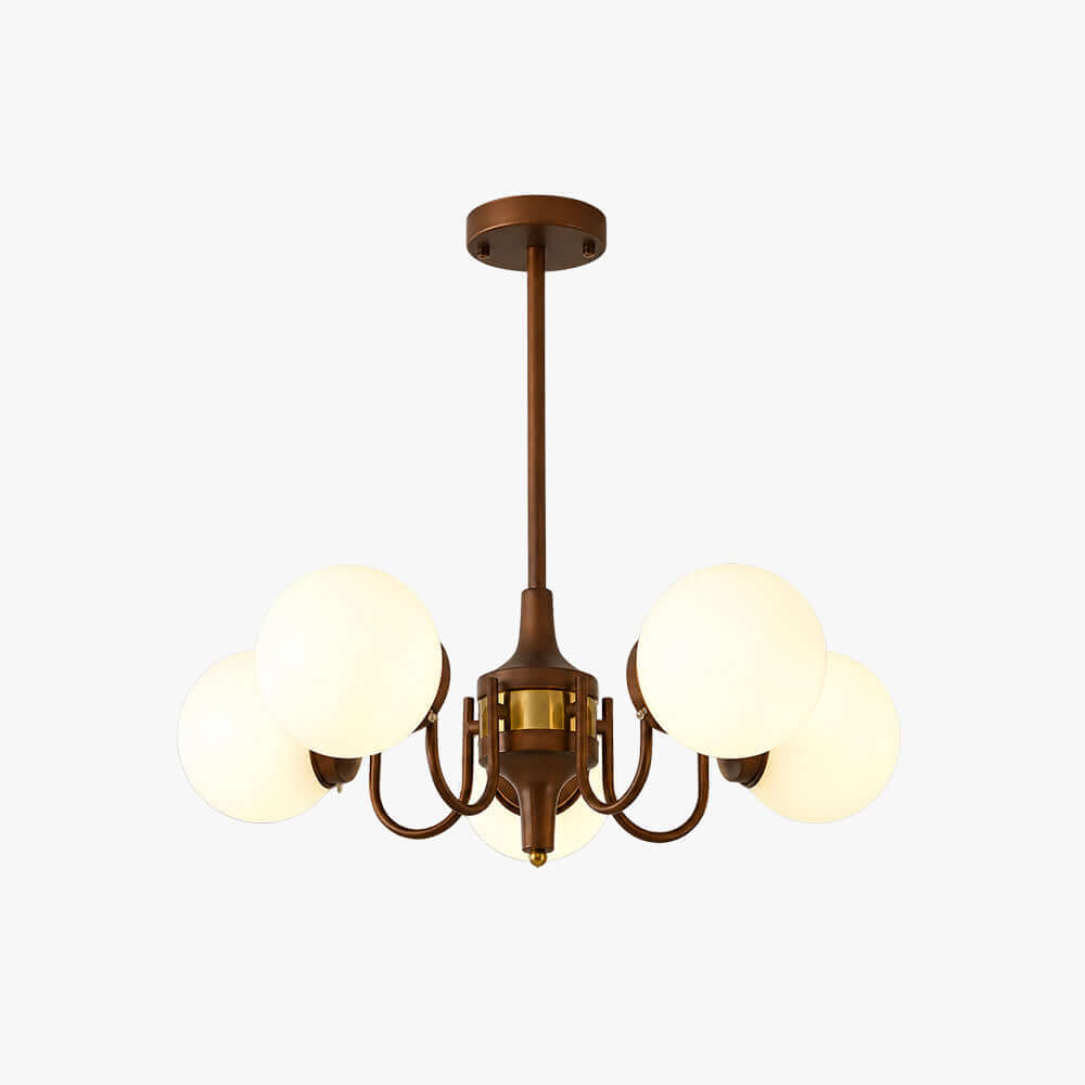 Brielle Vintage Mid Century Glass Globe Dining Chandelier | Vinlighting