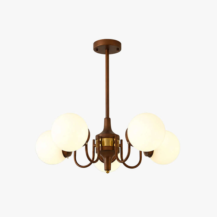 Brielle Vintage Mid Century Glass Globe Dining Chandelier | Vinlighting