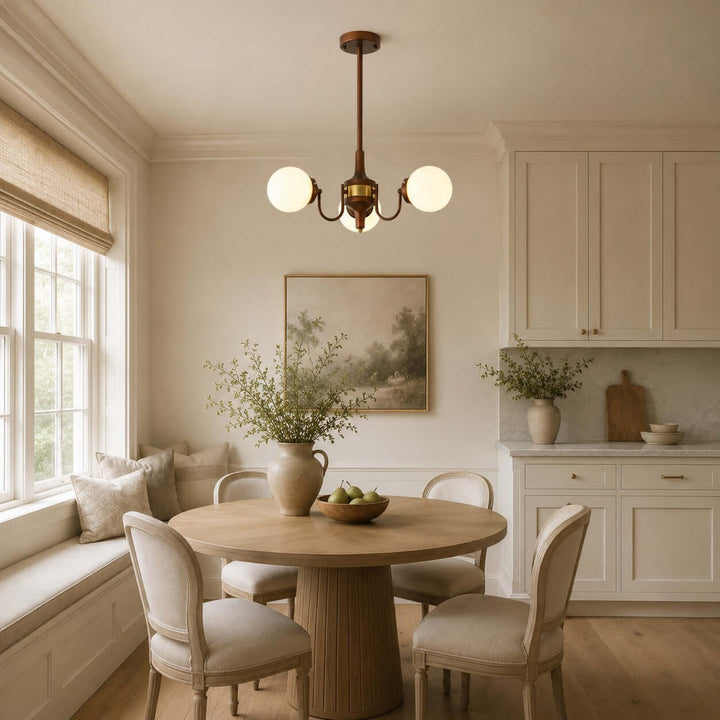 Brielle Vintage Mid Century Glass Globe Dining Chandelier | Vinlighting