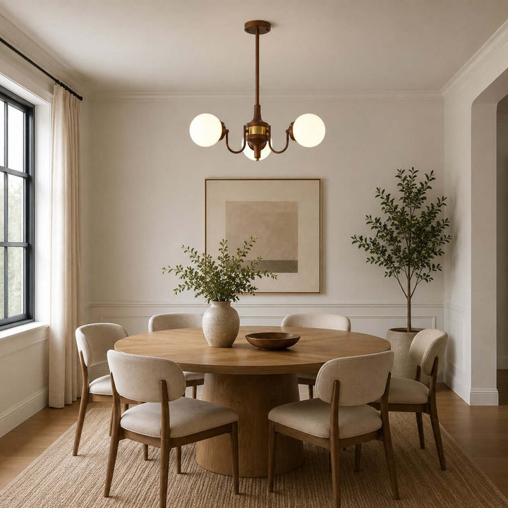 Brielle Vintage Mid Century Glass Globe Dining Chandelier | Vinlighting
