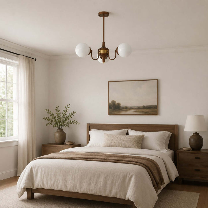 Brielle Vintage Mid Century Glass Globe Dining Chandelier | Vinlighting