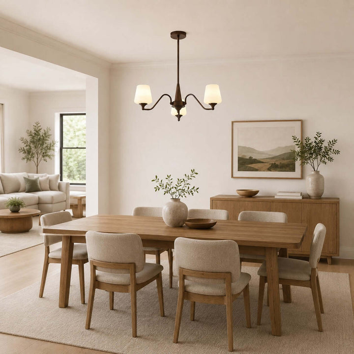 Bristow Chandelier – American Minimalist Frosted Glass Dining Lighting | Vinlighting