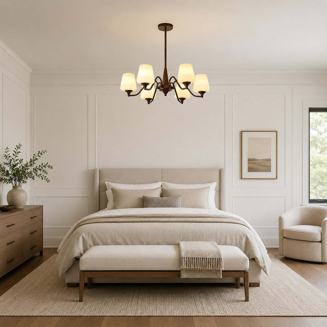 Bristow Chandelier – American Minimalist Frosted Glass Dining Lighting | Vinlighting