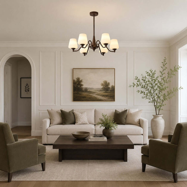 Bristow Chandelier – American Minimalist Frosted Glass Dining Lighting | Vinlighting