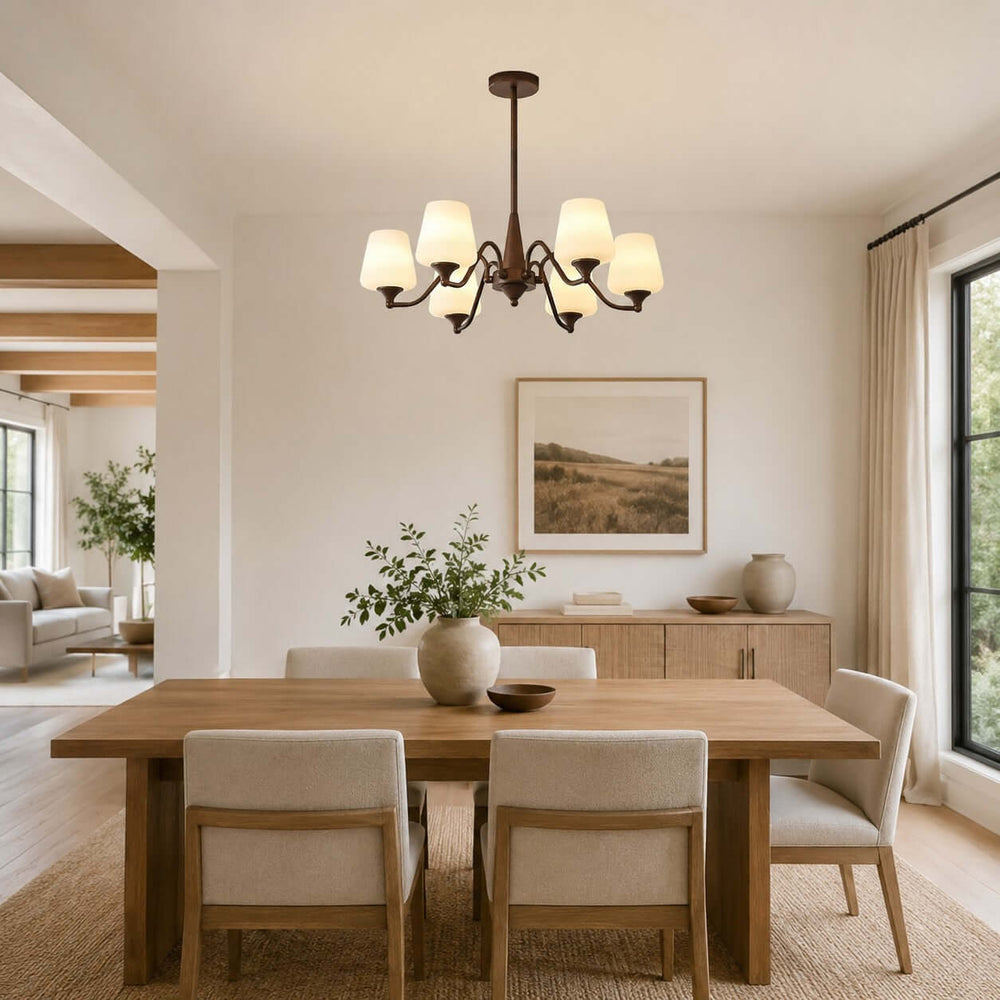 Bristow Chandelier – American Minimalist Frosted Glass Dining Lighting | Vinlighting