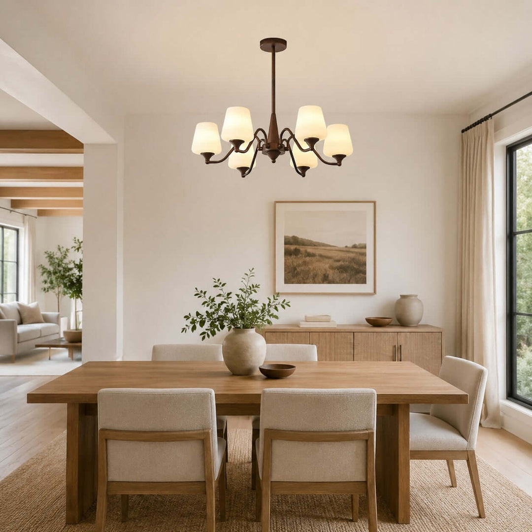 Bristow Chandelier – American Minimalist Frosted Glass Dining Lighting | Vinlighting