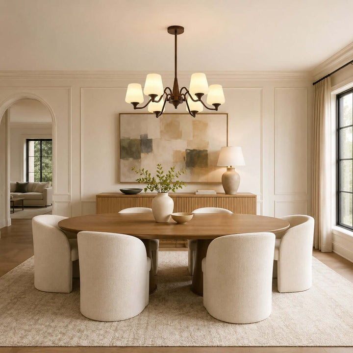 Bristow Chandelier – American Minimalist Frosted Glass Dining Lighting | Vinlighting