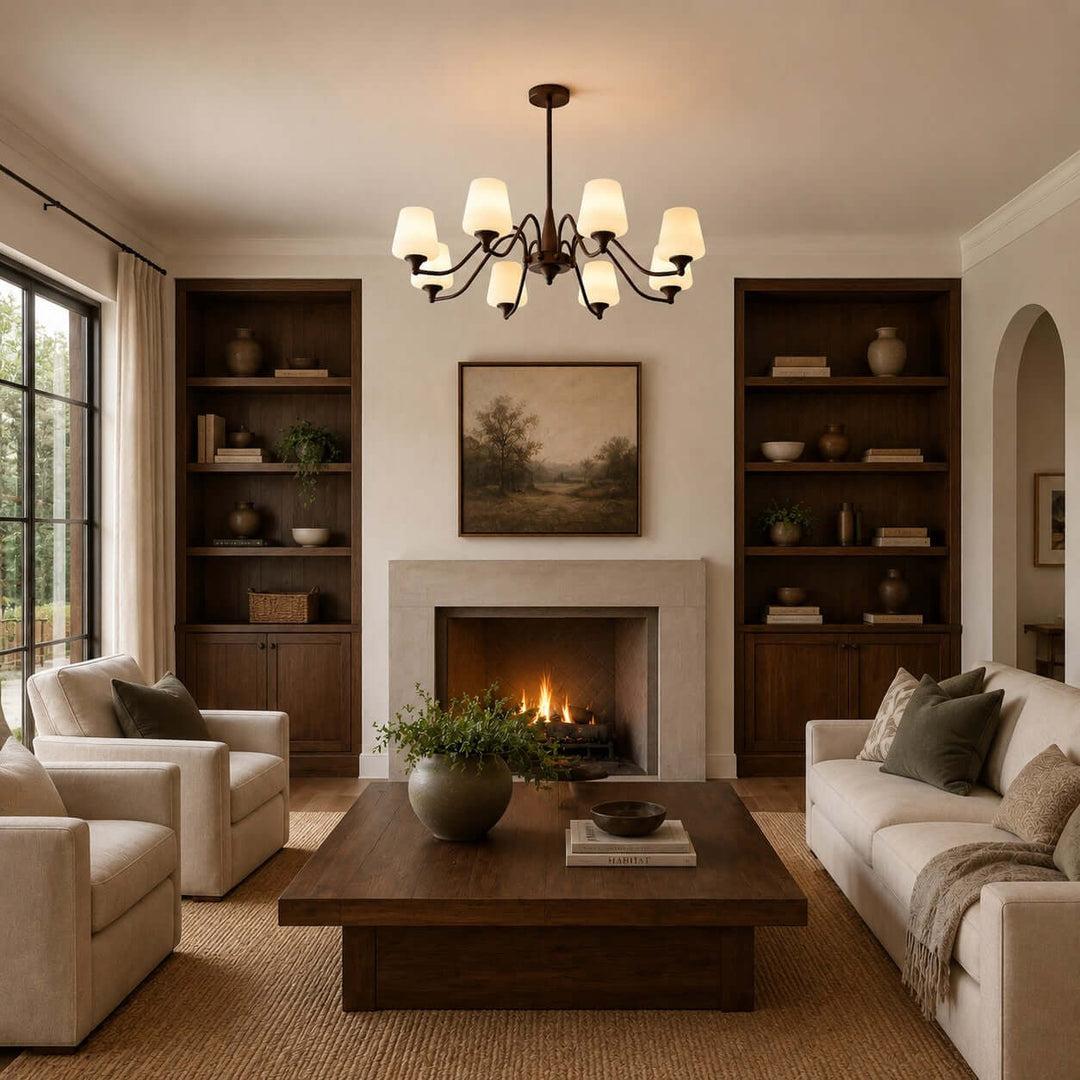 Bristow Chandelier – American Minimalist Frosted Glass Dining Lighting | Vinlighting