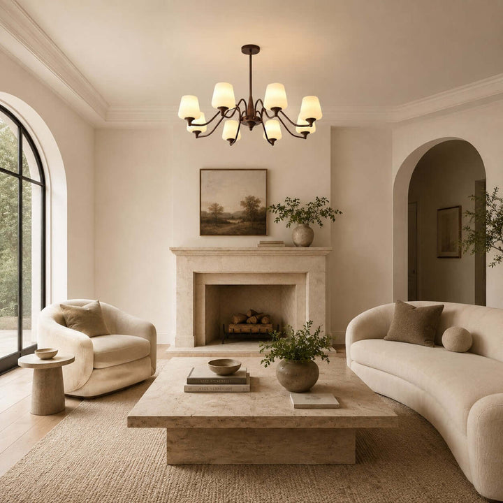 Bristow Chandelier – American Minimalist Frosted Glass Dining Lighting | Vinlighting