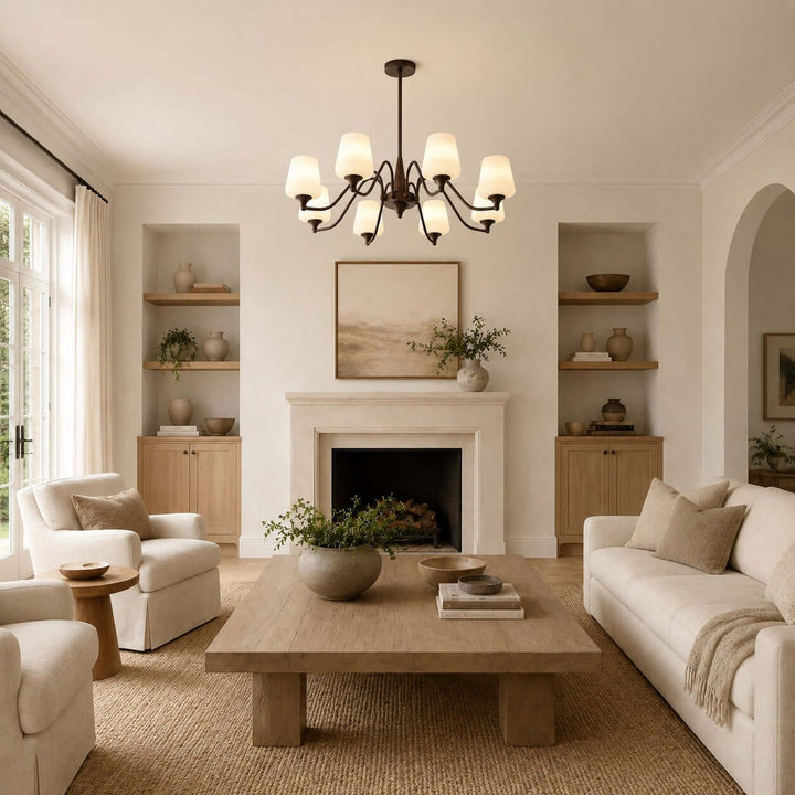 Bristow Chandelier – American Minimalist Frosted Glass Dining Lighting | Vinlighting