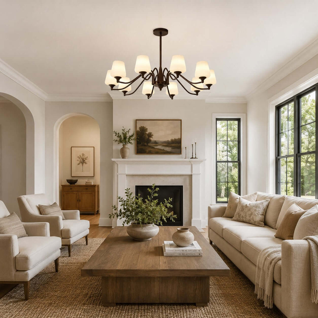 Bristow Chandelier – American Minimalist Frosted Glass Dining Lighting | Vinlighting