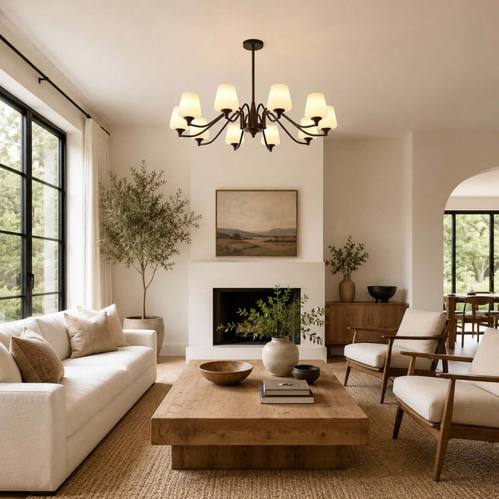 Bristow Chandelier – American Minimalist Frosted Glass Dining Lighting | Vinlighting