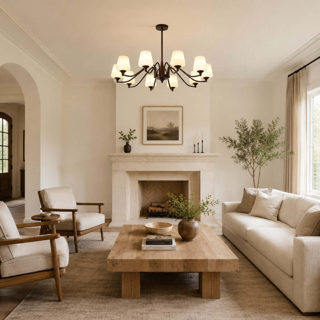 Bristow Chandelier – American Minimalist Frosted Glass Dining Lighting | Vinlighting