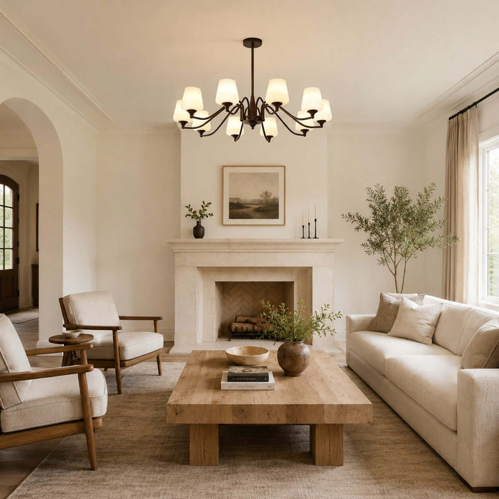 Bristow Chandelier – American Minimalist Frosted Glass Dining Lighting | Vinlighting