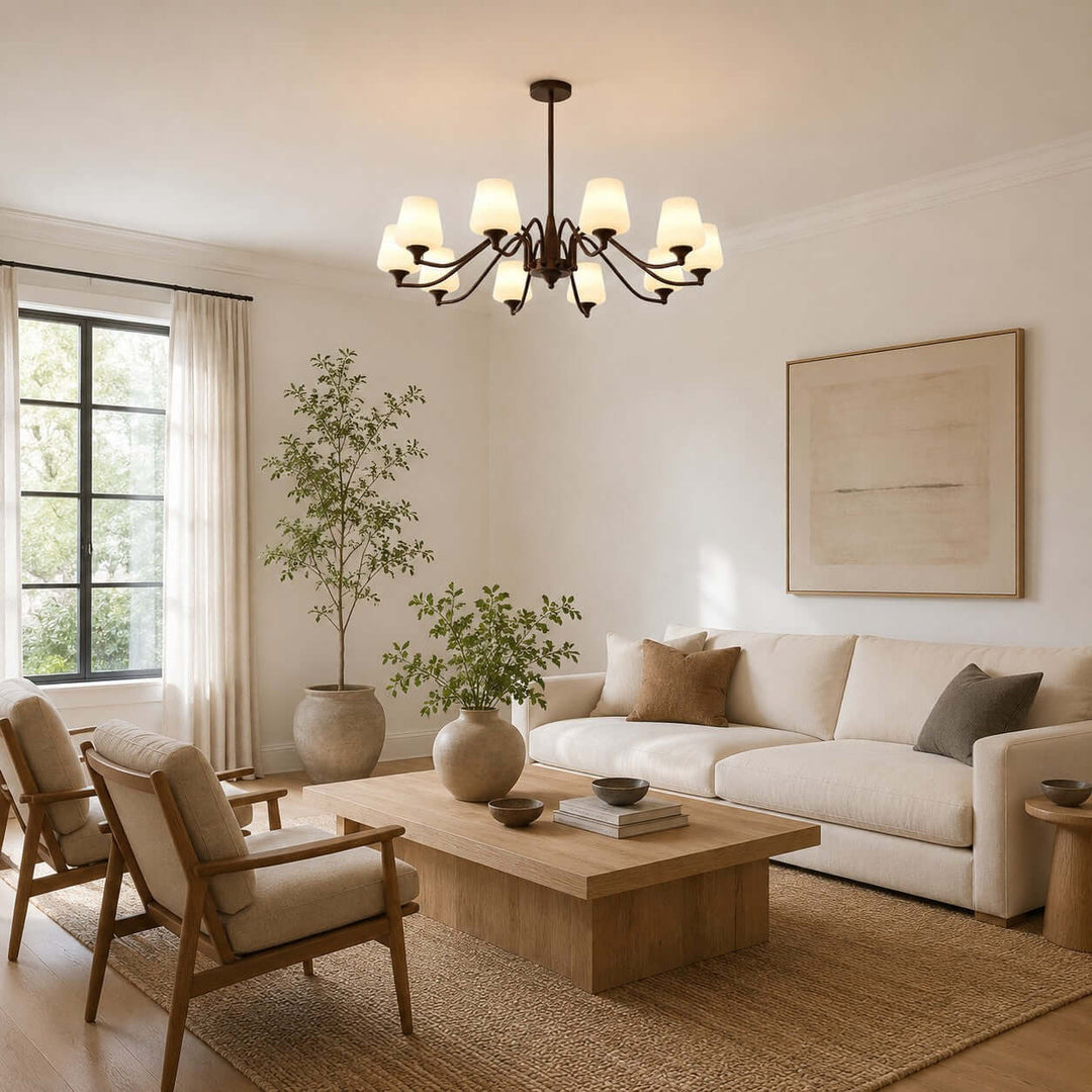 Bristow Chandelier – American Minimalist Frosted Glass Dining Lighting | Vinlighting