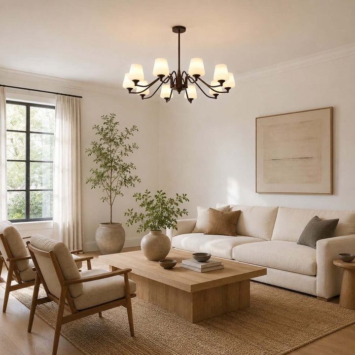 Bristow Chandelier – American Minimalist Frosted Glass Dining Lighting | Vinlighting