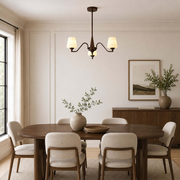 Bristow Chandelier – American Minimalist Frosted Glass Dining Lighting | Vinlighting