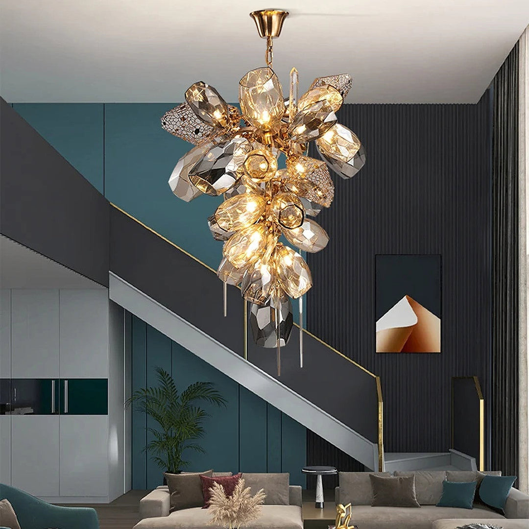 Britannica Chandelier Horizontal | Modern Murano Glass & Bronze | Vinlighting | Vinlighting